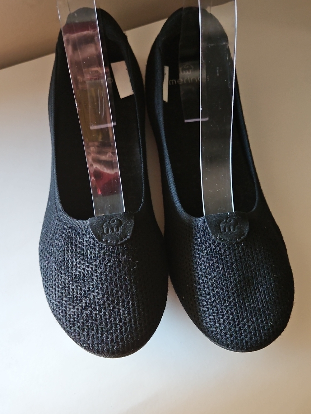 NWOT MERINOS Wool Knit Black Flats Sz 10